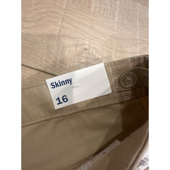 Old Navy Skinny Fit Khaki Pants Size 16 Beige Stretch Cotton Blend Youth Girls - Picture 6 of 8